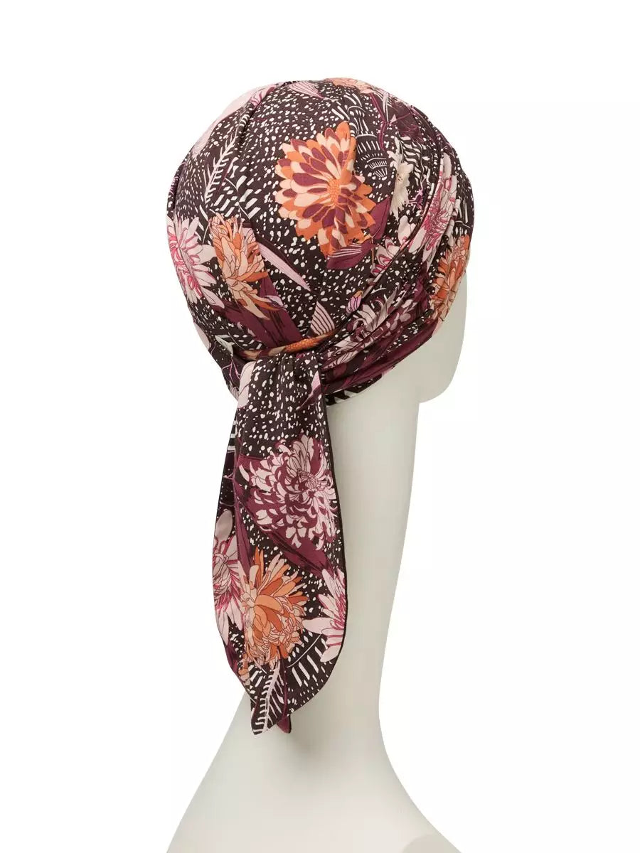 Beatrice Turban with Ribbons Beige Ornaments