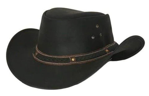 Wagga Wagga Leather Hat Black