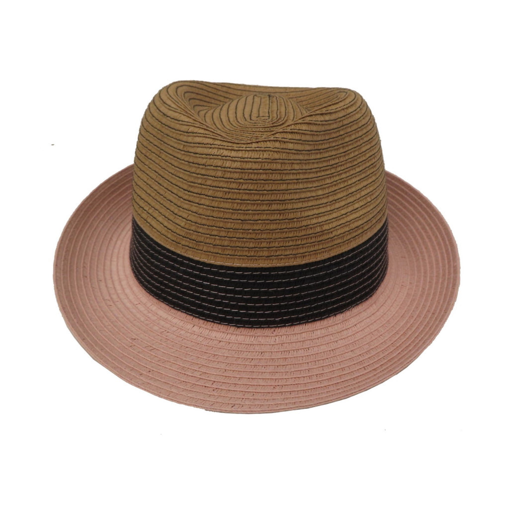 Colour Block Trilby Pink