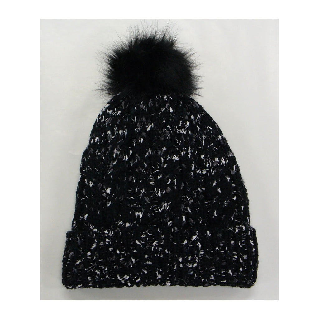 Textured Fleece Lined Beanie Black